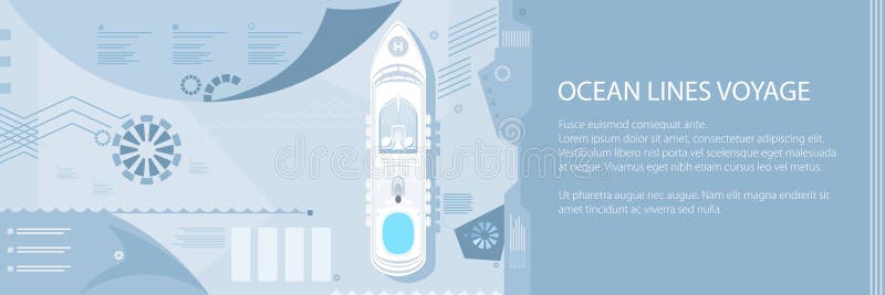 Cruiseschip op zee, Reisbanner royalty-vrije illustratie Cruiseschip op zee, Reisbanner royalty-vrije illustratie