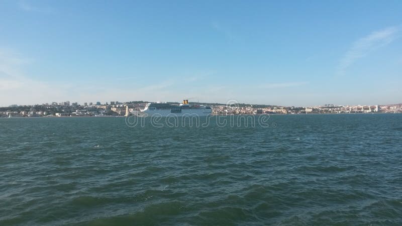 Cruiseship in Tagus river