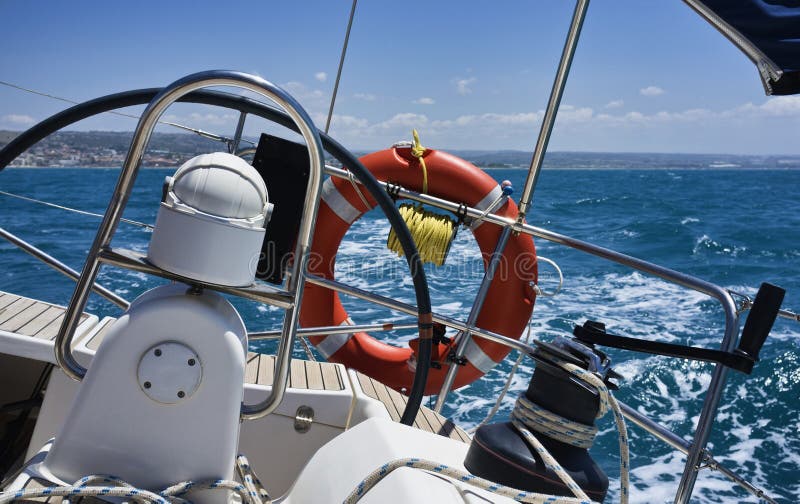 Cruising on a sailing boat stock photo. Image of freedom 20601722