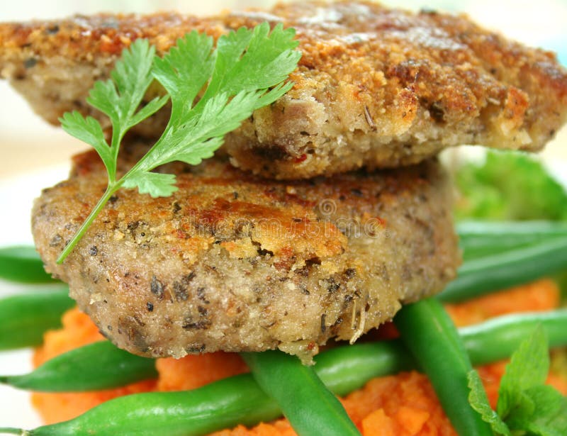 Crumbed Lamb Cutlets stock image. Image of butter, herb 6318501