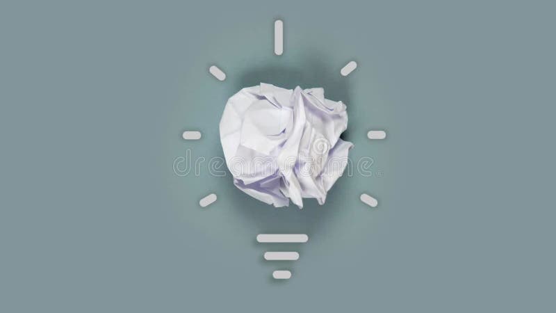Crumbled paper yellow light bulb. vector illustration