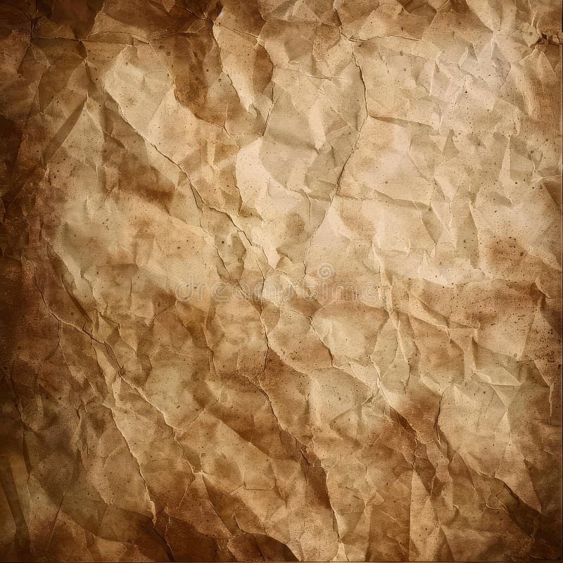 Crumpled, Aged, Brown Paper Texture vector illustration