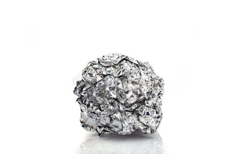 Crumpled Aluminum Foil. Reflection and Refraction of Light in Different