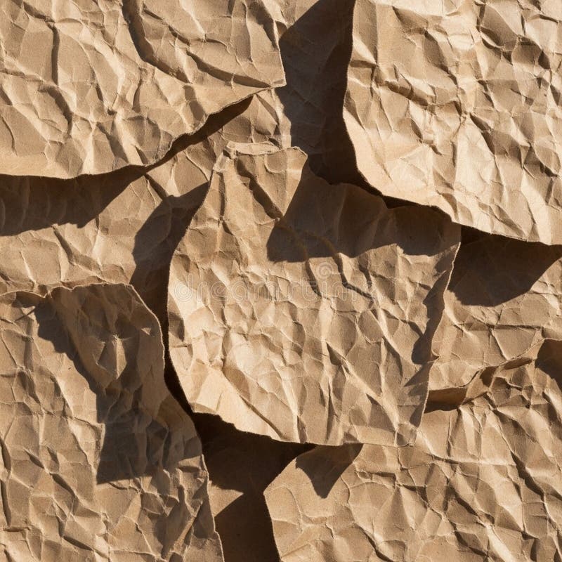Brown paper sheets are layered and overlapped creating a textured vector illustration