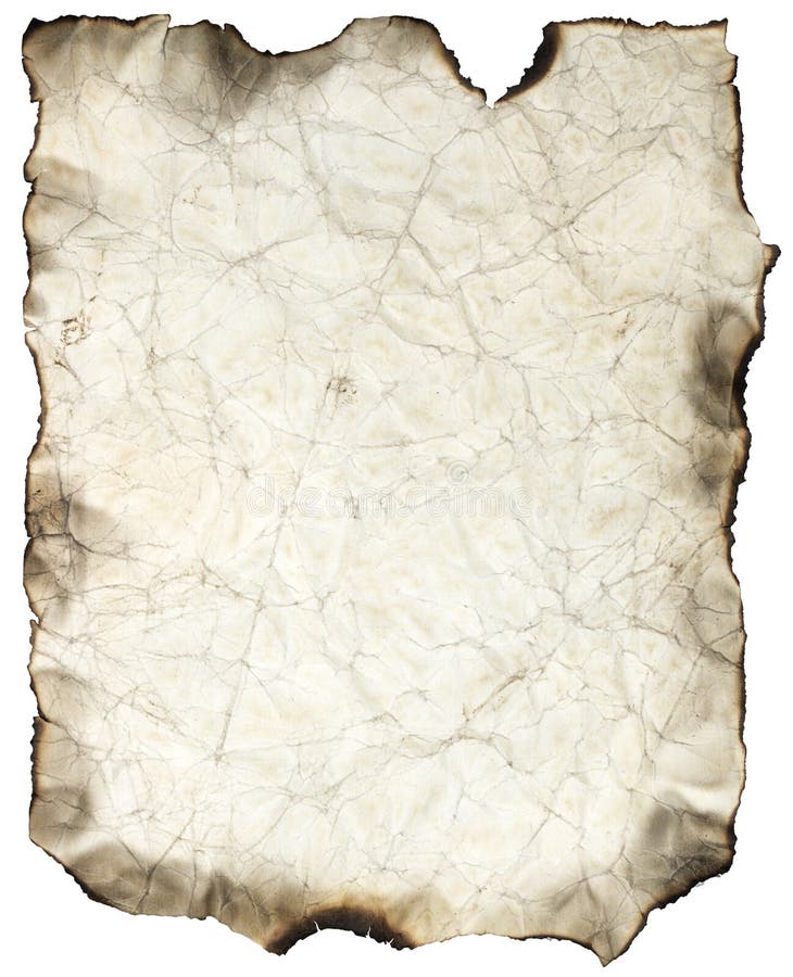 Isolated crumpled burnt sheet