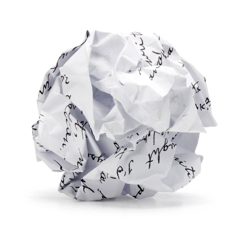 Crumpled of free hand script Junk paper in ball shape royalty free stock image Crumpled of free hand script Junk paper in ball shape royalty free stock image