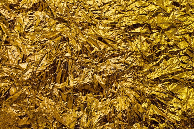 Crumpled golden foil