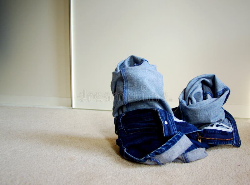 Crumpled Jeans on the Floor Stock Photo Image of ladies, house 7197170