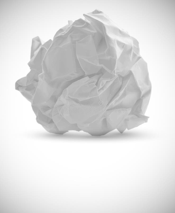 Crumpled paper on white