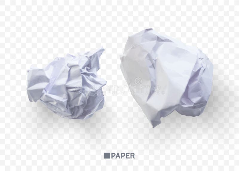 Crumpled paper ball. isolated on transparent background. vector illustration for businnes concept, banner, web site and other.vector