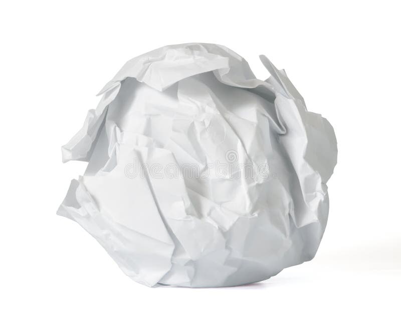 Crumpled paper ball stock photo. Image of garbage, damaged 30112896