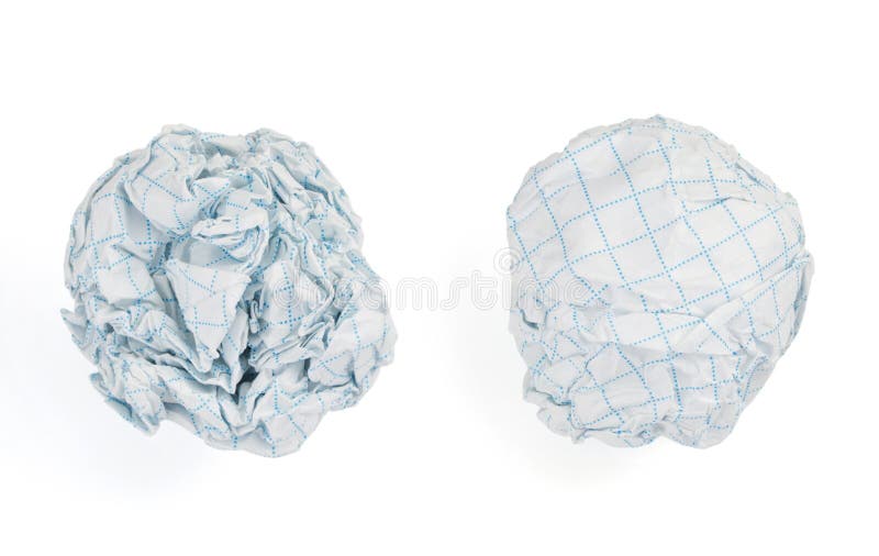 Crumpled paper ball isolated on white background. Background package pattern stock images, royalty-free photos and pictures