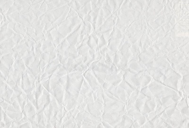 Crumpled White Craft Paper Background. Stock Image - Image of