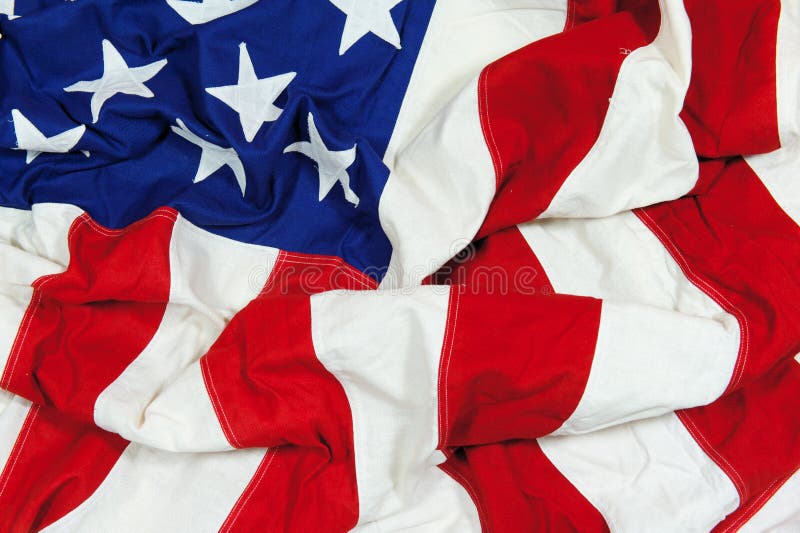 Crumpled and Wrinkled American Flag Background