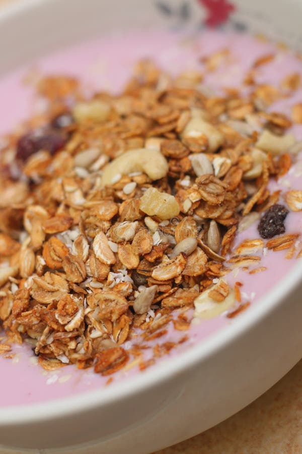 Crunch with Yogurt for Breakfast Stock Image - Image of cardamom, fruit