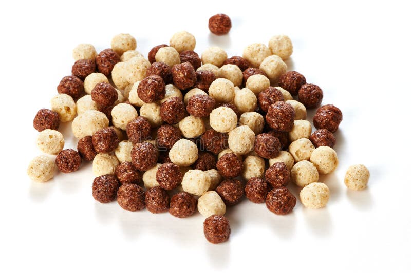 Crunchy Chocolate Balls on White Background Stock Photo Image of meal