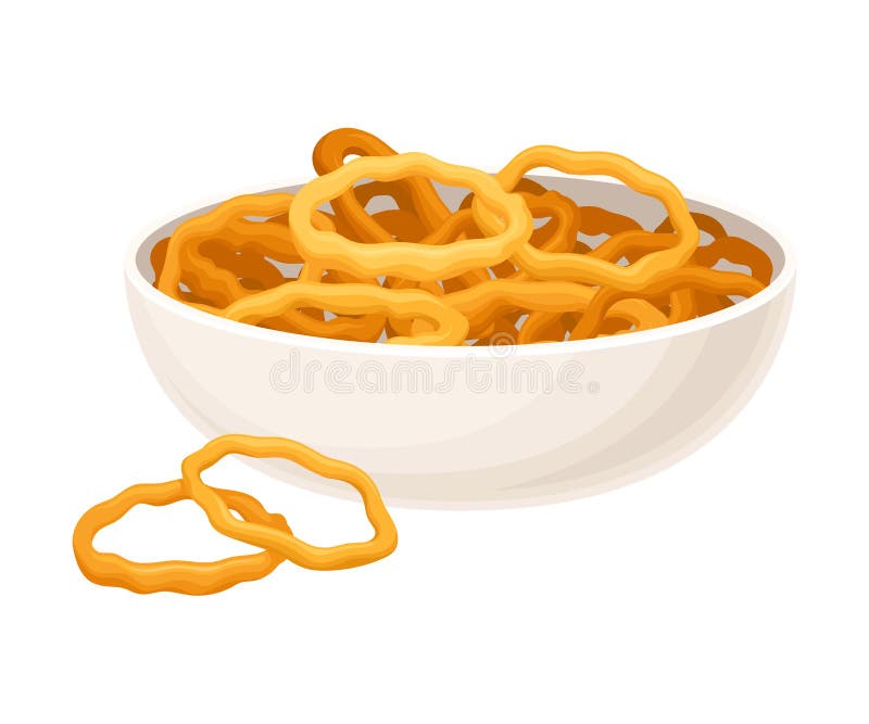Onion rings hand drawn fast food Royalty Free Vector Image