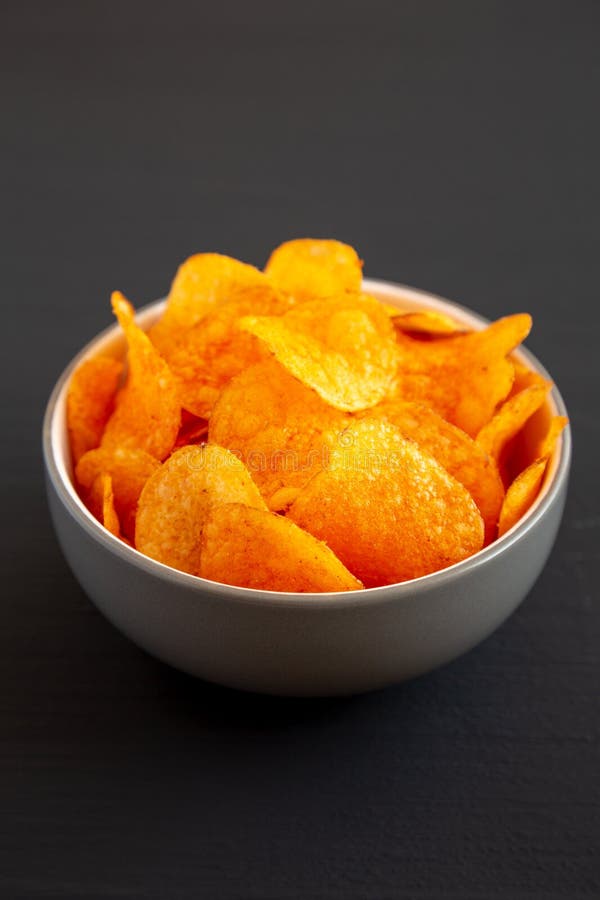 Crunchy Paprika Potato Chips Ready To Eat Stock Image Image of salt