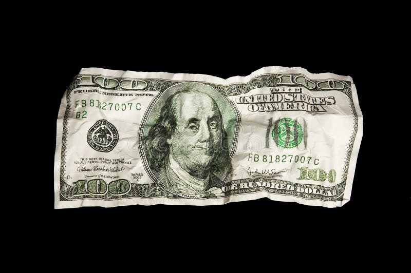 Crushed 100 dollar bill stock photo. Image of dollars 5126406