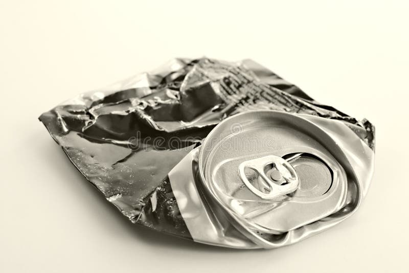 Crushed beer can