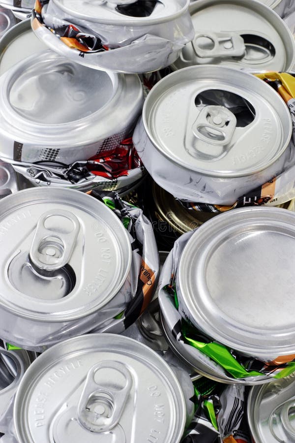 Aluminum Cans Crushed For Recycling Stock Image Image of destroyed