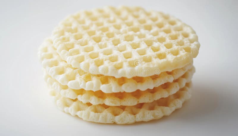 Crushed Diet Crispy Round Rice Waffeln auf weißem Brot mit gebrochenem Puffreis. Crushed Diet Crispy Round Rice Waffeln auf weißem Brot hergestellt mit gebrochenem Puffreis ein knuspriger Snack Delikate Kombination AI generiert