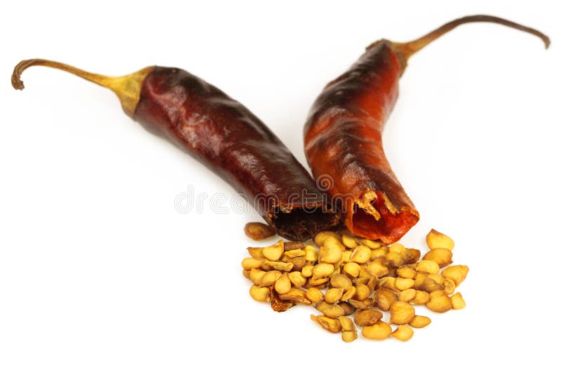 Crushed dried chili peppers royalty free stock photo