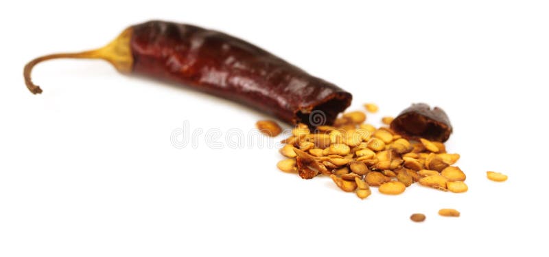 Crushed dried pepper stock images