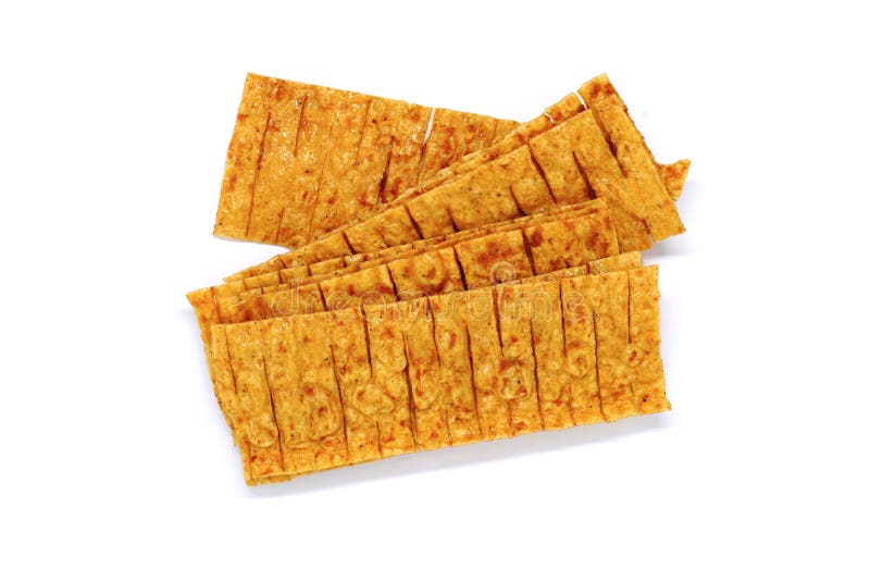 Crushed dried squid isolated royalty free stock photos