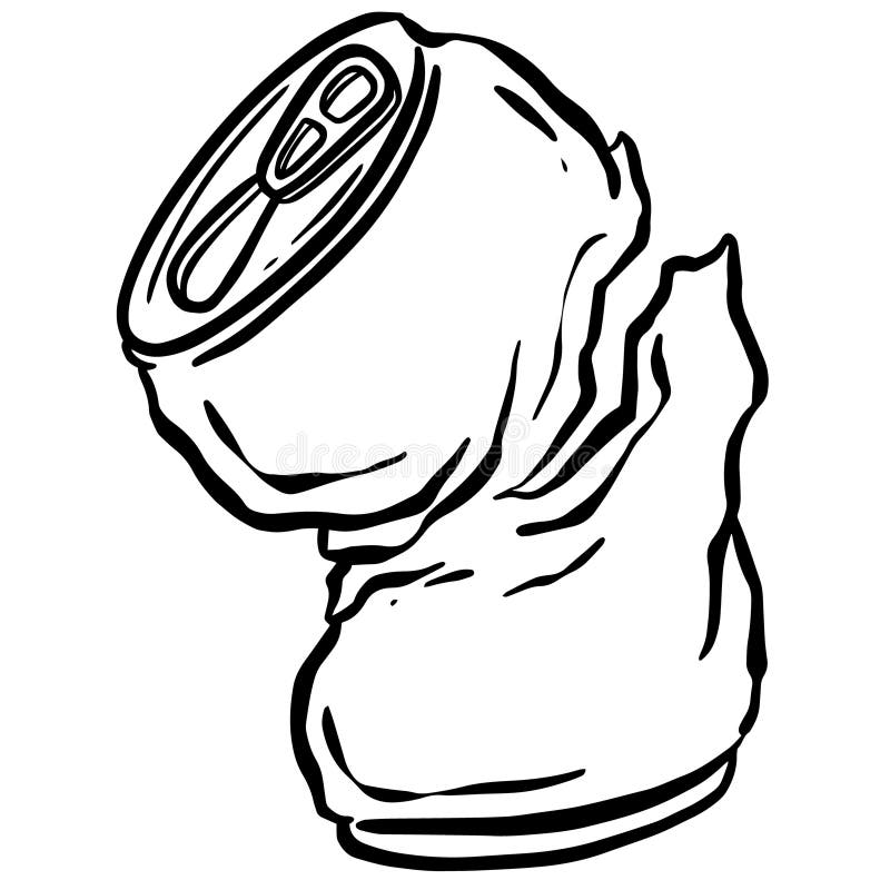 crushed can drawing