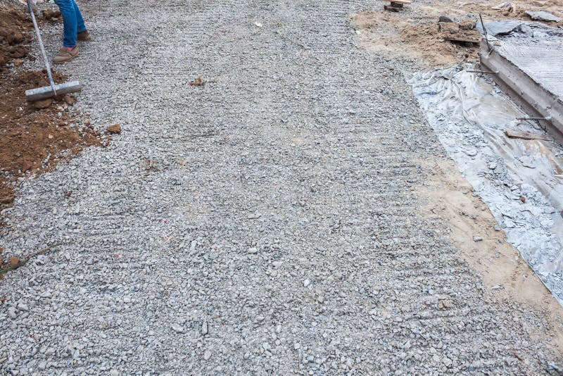 Crushed Stone of Road Construction Stock Image Image of grey, work