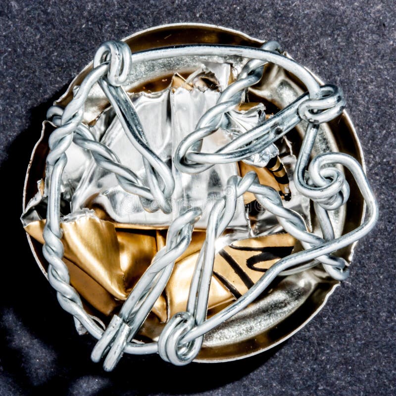 Crushed Wire Cage of a Champagne Bottle Stock Photo Image of crumpled