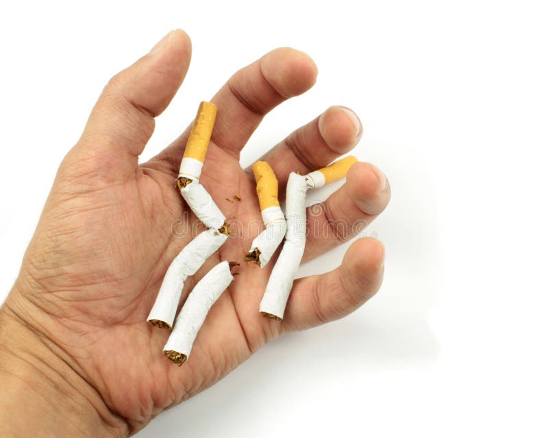 Crushing Cigarettes In Hand Stock Photography Image 27017602