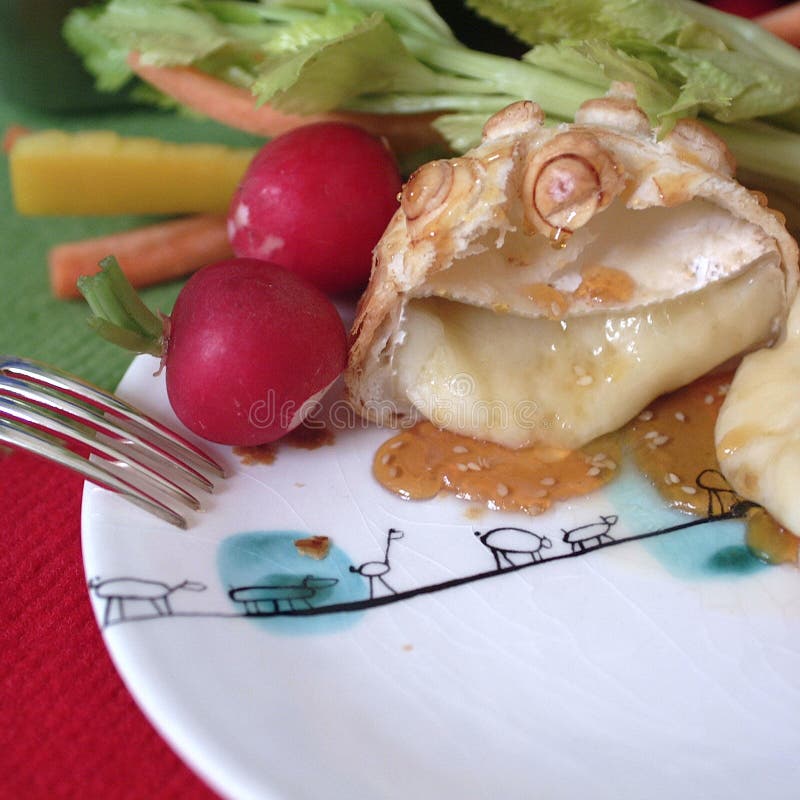 Crusted Brie with Vegetables Stock Image Image of baked, carrot
