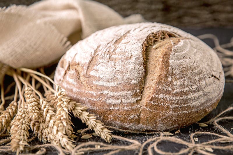 Crusty Fresh Homemade Rye Bread Stock Photo Image of oven, rustic