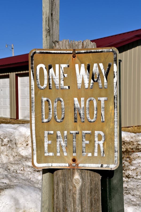 Crusty one way do not enter road sign stock photo image of directions