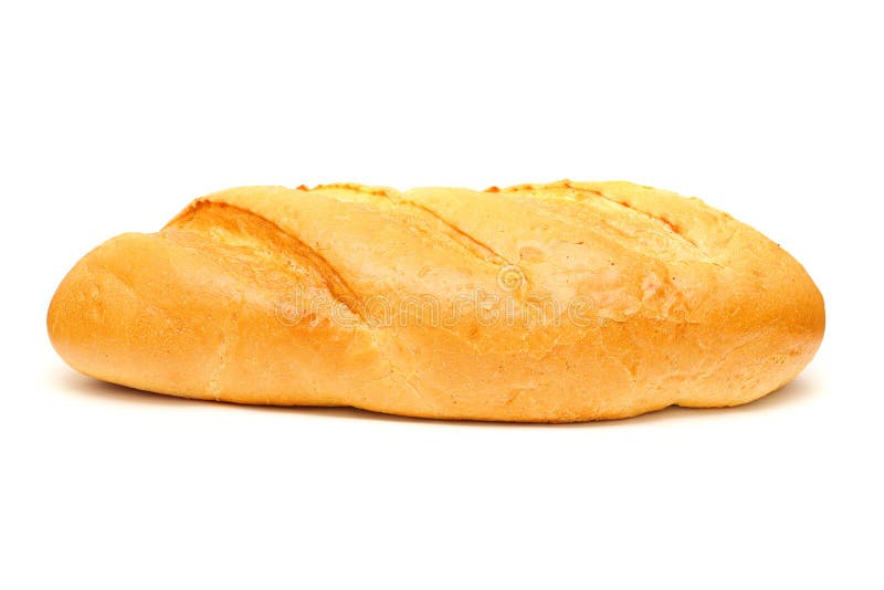Crusty tasty bread isolated on a white background