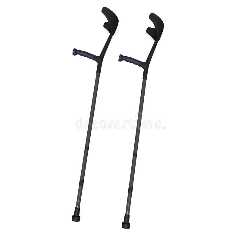 Crutches (medical) stock illustration. Illustration of draw - 35595328