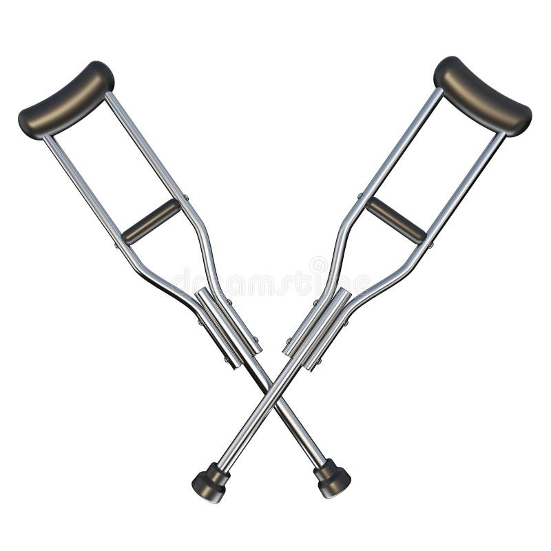 Crutches crossed stock illustration. Illustration of form 6862258