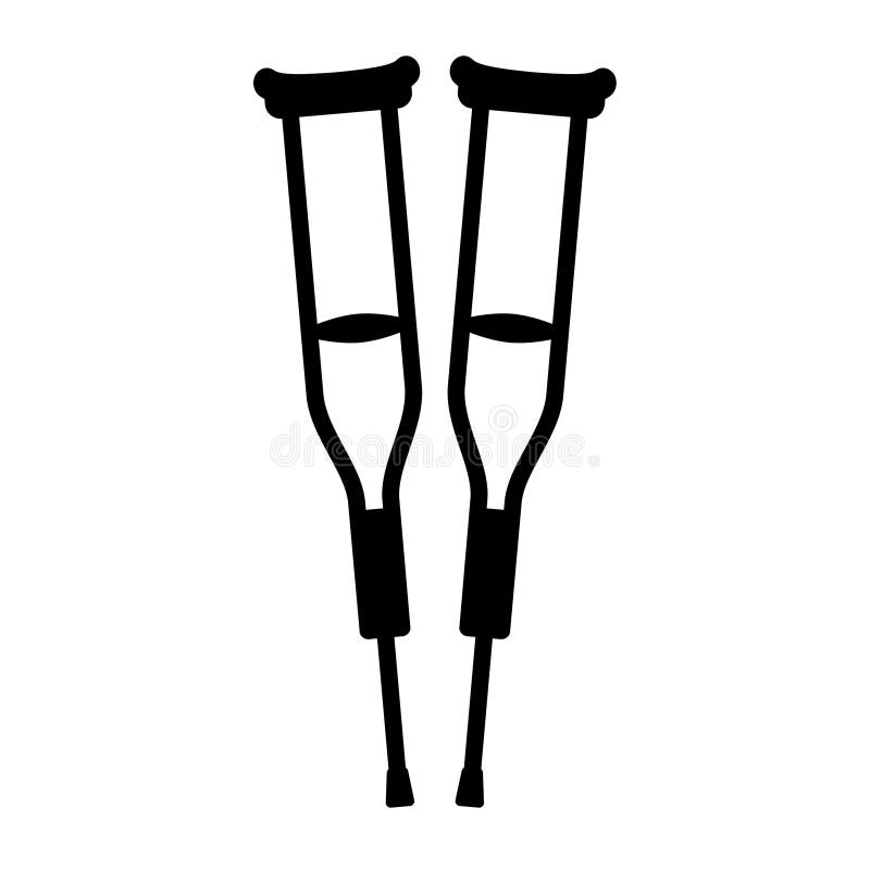 Crutch Icon Isolated on White Background, Vector Illustration Stock