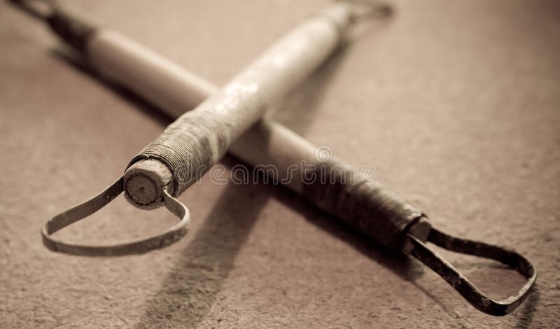 Closeup photo shot of tools commonly used for pottery. Artistic and old tools. Closeup photo shot of tools commonly used for pottery. Artistic and old tools.