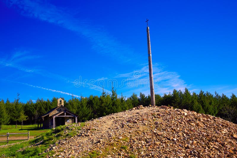 Cruz de Ferro top at Saint James Way Leon