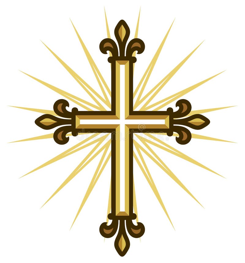 Cruz de oro ilustración del vector. Ilustración de cruz - 36011329