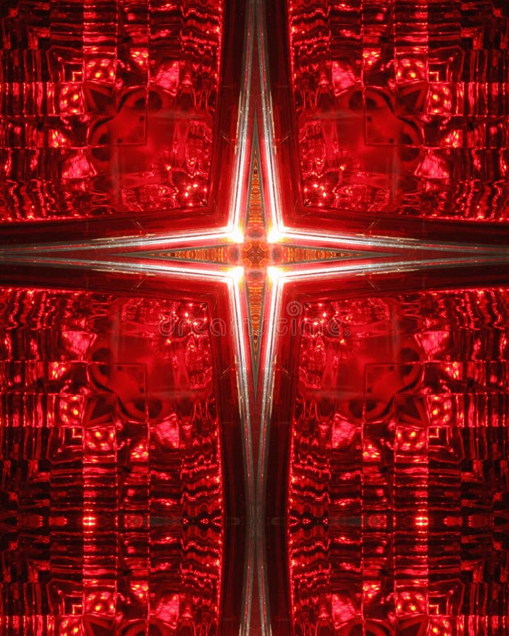 Cruz del caleidoscopio: luz trasera del coche foto de archivo libre de regalías Cruz del caleidoscopio: luz trasera del coche foto de archivo libre de regalías