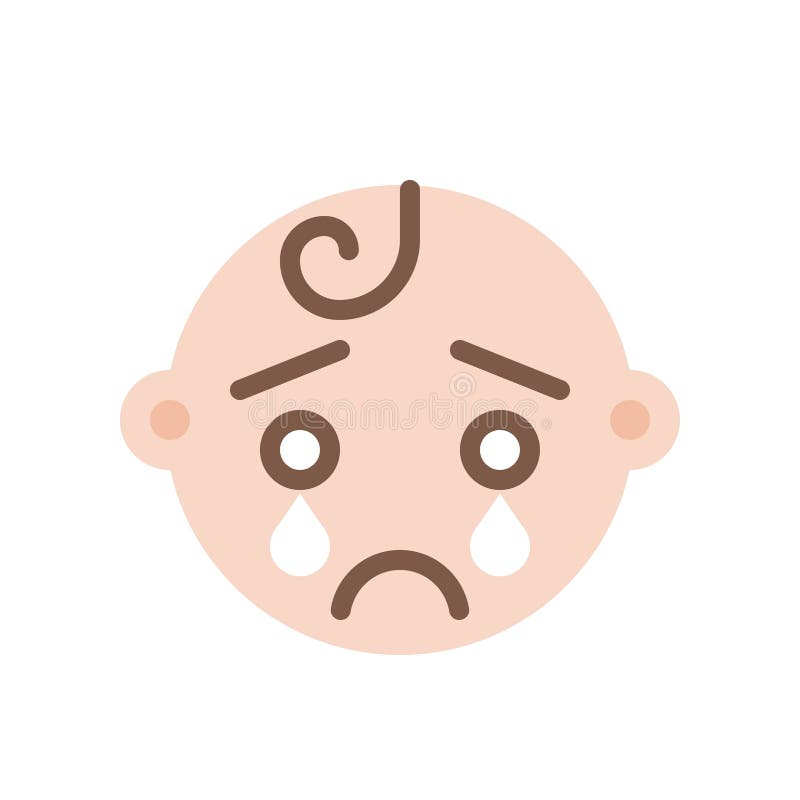 Cry Baby Flat Style Icon, Vector Illustration Stock Vector ...
