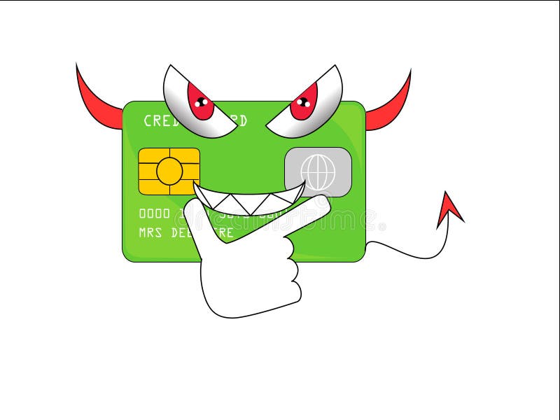 Evil credit card stock illustration. Illustration of crying 44415740