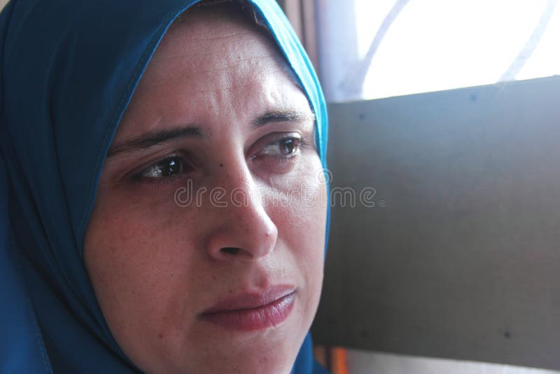 Crying Arab Muslim Woman Stock Image Image Of Egyptian 76048717 