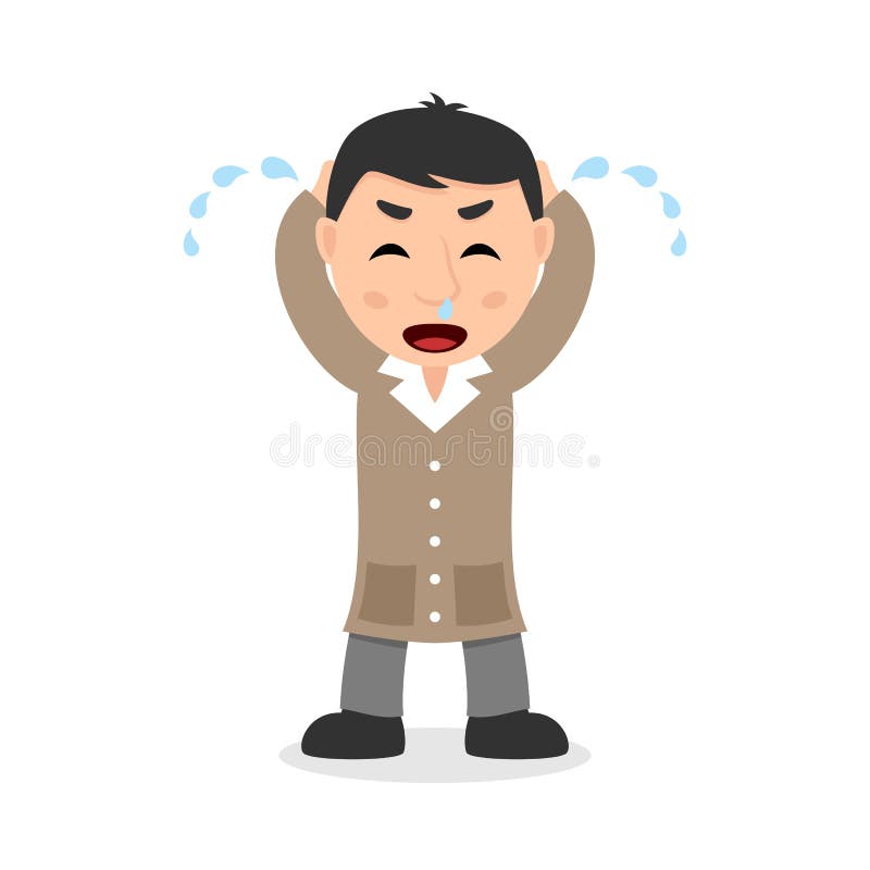 Crying Artist Man Cartoon Character Stock Vector - Illustration of artist,  character: 137028838