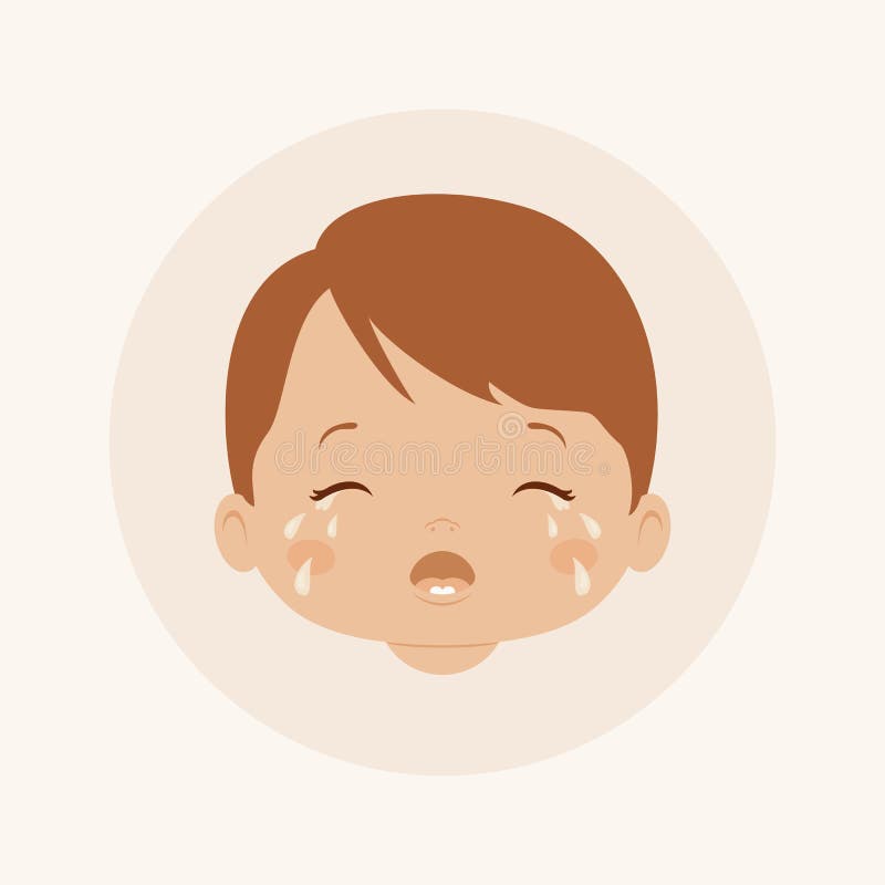 Crying baby boy vector illustration