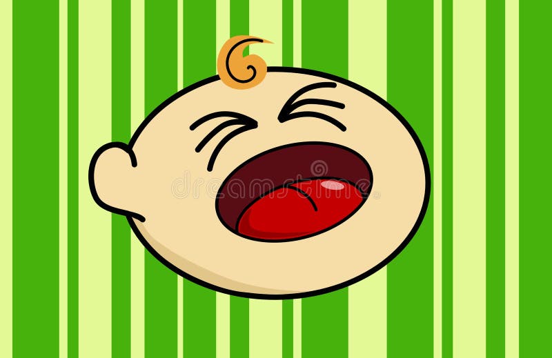 Crying Baby Head royalty free illustration